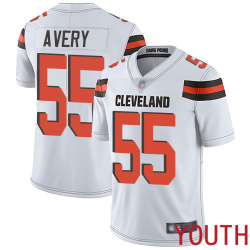 Cleveland Browns Genard Avery Youth White Limited Jersey 55 NFL Football Road Vapor Untouchable